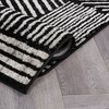 World Rug Gallery Contemporary Boho Stripes Non Shedding Soft Area Rug 7' 10 x 10' Black 396BLACK8x10